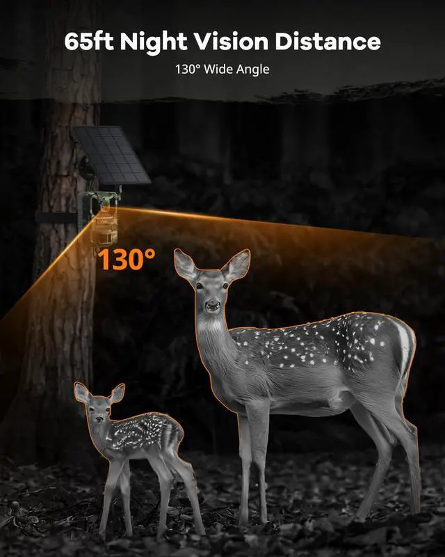 Alt view image 6 of 7 - 2.7K Cellular Trail Cameras,Game Cameras with 64GB SD Card,No WiFi Needed,Unlimited Data Plan,0.2s Trigger Time for Wildlife Deer Monitoring Trail Cam