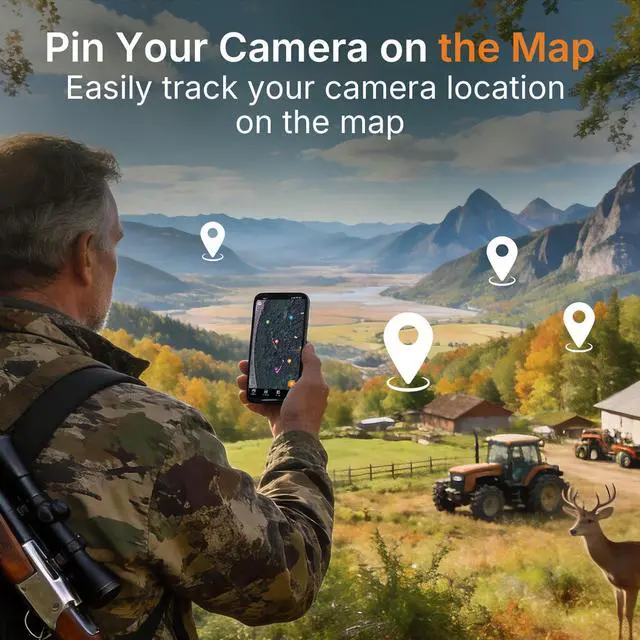 Alt view image 7 of 7 - E6 WiFi Trail Camera (Non-Cellular), Stable WiFi with External Antenna, On-Site App Viewing, 64MP 1296P HD, No-Glow Night Vision, Motion Activated Waterproof Game Camera