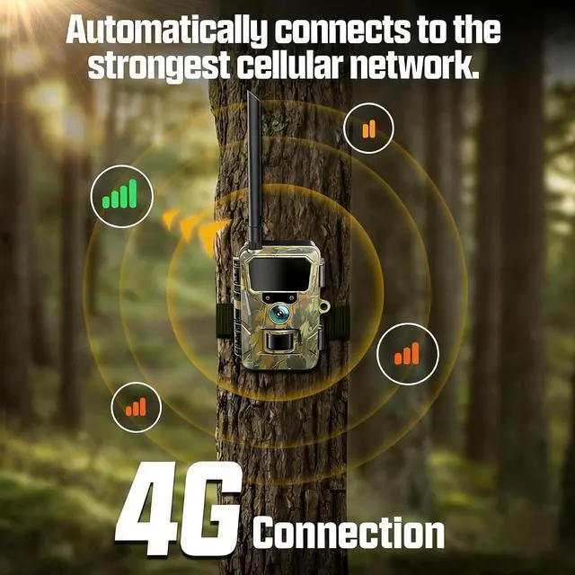Alt view image 2 of 7 - Trail Camera with SIM Card, 4G LTE Cellular Trail Camera