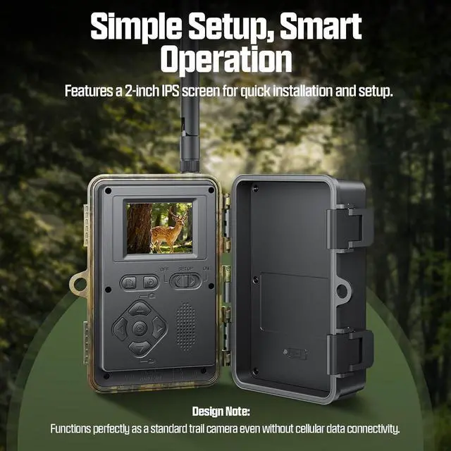 Alt view image 4 of 7 - Trail Camera with SIM Card, 4G LTE Cellular Trail Camera