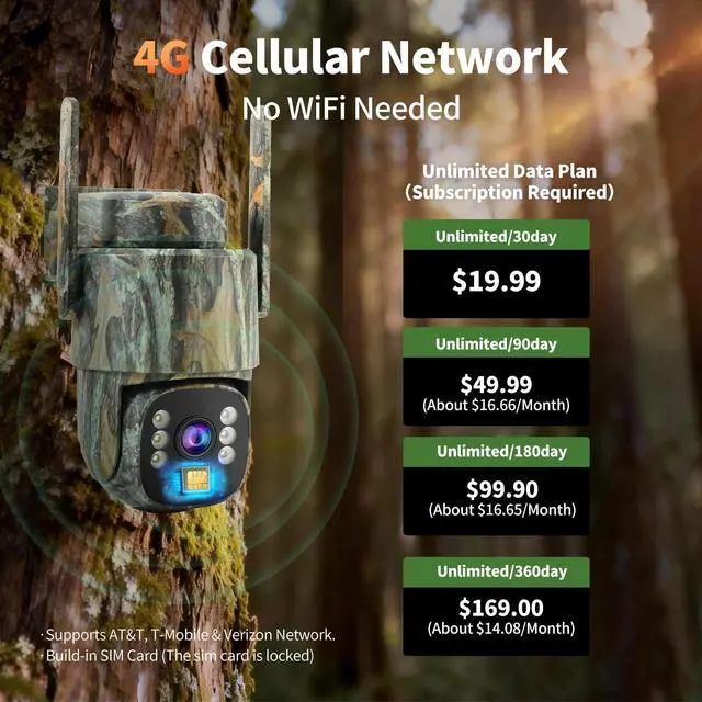 Alt view image 2 of 7 - 4G LTE Cellular Trail Camera, Solar Powered, Built-in SIM, No WiFi
