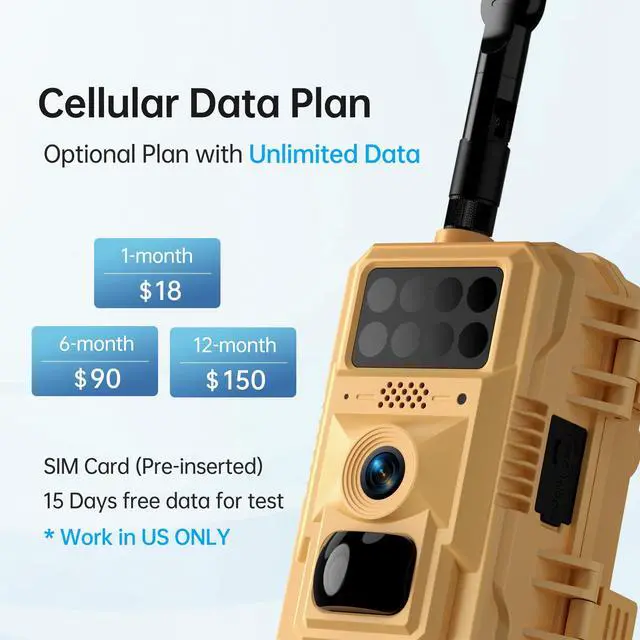 Alt view image 3 of 7 - 2K Cellular Trail Camera, 4G LTE Solar Wildlife Camera No WiFi Needed, 0.2s Trigger, No-Glow Night Vision, Pre-Installed IoT SIM & 32GB SD Card for Farm and Remote Property