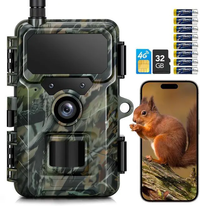 Main image of Trail Camera 4G Cellular 2K 48MP, Game Cameras with Night Vision Motion Activated Waterproof,Deer Cams Wildlife Cameras for Backyard Outdoor Wireless (32GB TF Card Included)