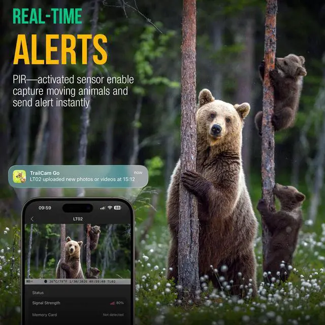 Alt view image 6 of 7 - Trail Camera 4G Cellular 2K 48MP, Game Cameras with Night Vision Motion Activated Waterproof,Deer Cams Wildlife Cameras for Backyard Outdoor Wireless (32GB TF Card Included)