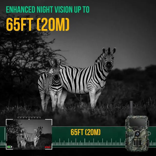 Alt view image 4 of 7 - Trail Camera 4G Cellular 2K 48MP, Game Cameras with Night Vision Motion Activated Waterproof,Deer Cams Wildlife Cameras for Backyard Outdoor Wireless (32GB TF Card Included)