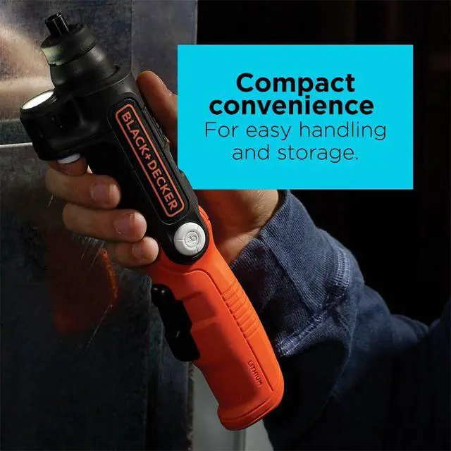 Alt view image 6 of 6 - Cordless Screwdriver with LED Light 4V MAX, Electric Screwdriver with 2 Pcs Bit Set (BDCSFL20C)