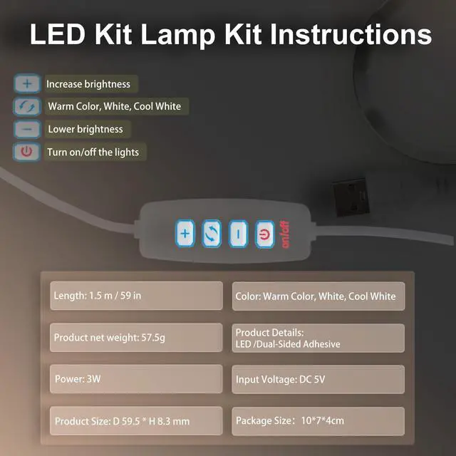 Alt view image 5 of 6 - LED Lamp Kit for Bambu Lab, LED Lamp Kit 001 for Bambu Lamp Kit 3D Printer LED Lights Makerworld Model Light 5 Volt Led Project Light Craft DIY Accessories