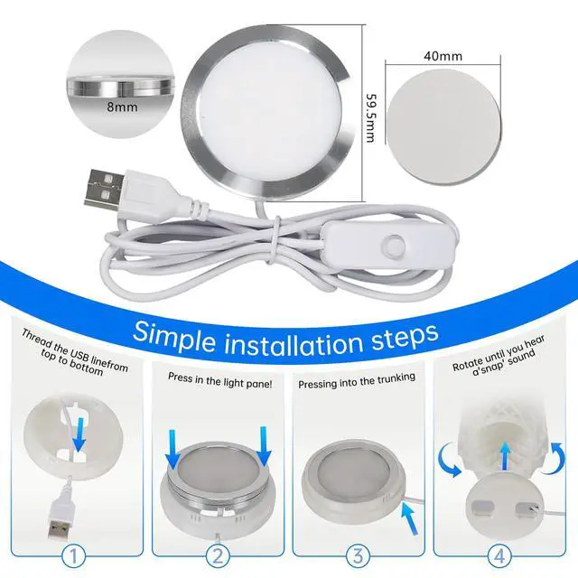 Alt view image 7 of 7 - Remote Control RGB LED Lamp Kit for Bambu Lab 3D Printer Accessories-3D Printer DIY Multicolor Light Includes Button Battery Makerworld Hardware Model Spare Parts 5V USB Powered (1pcs)