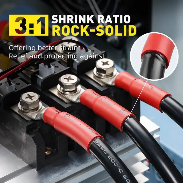 Alt view image 3 of 7 - 220PCS Heat Shrink Tubing Kit, 3:1 Adhesive Lined Heat Shrink Tube with 350W Mini Heat Gun, Waterproof Insulated Shrink Wrap for Automotive Marine Wiring Repair