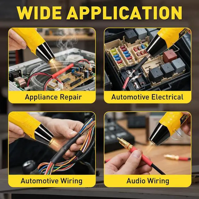 Alt view image 7 of 7 - 220PCS Heat Shrink Tubing Kit, 3:1 Adhesive Lined Heat Shrink Tube with 350W Mini Heat Gun, Waterproof Insulated Shrink Wrap for Automotive Marine Wiring Repair