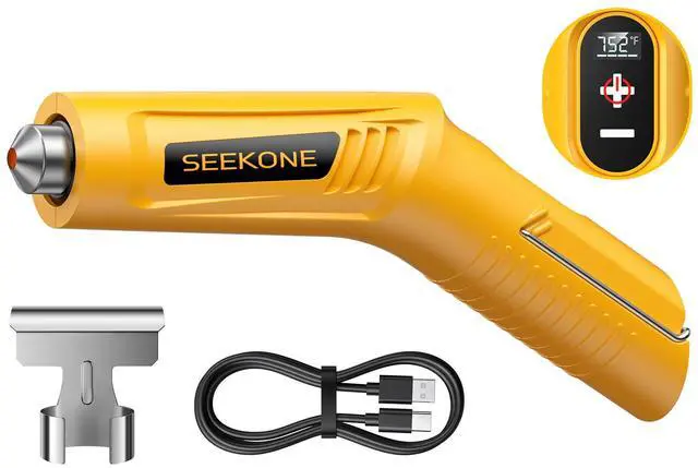 Main image of Mini Cordless Heat Gun with 4-Temp Settings (Up to 752°F) and Memory Function, USB Rechargeable Hot Air Gun, Fast Heating with Reflector Nozzle for Crafting, 3d printing and Shrink Wrapping