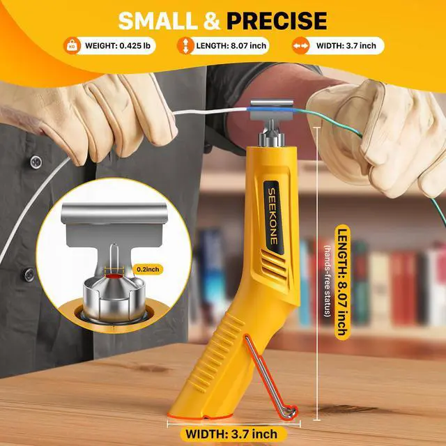 Alt view image 7 of 7 - Mini Cordless Heat Gun with 4-Temp Settings (Up to 752°F) and Memory Function, USB Rechargeable Hot Air Gun, Fast Heating with Reflector Nozzle for Crafting, 3d printing and Shrink Wrapping