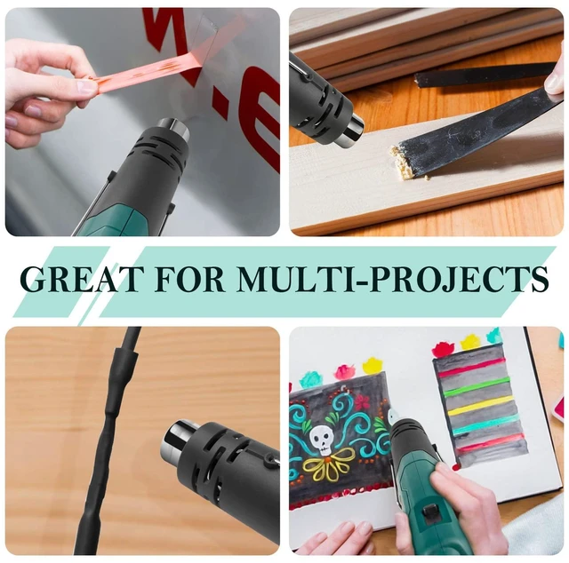 Alt view image 6 of 6 - PRULDE Mini Heat Gun for Crafting, 2 Temp Settings 480&850 Fast Heat Shrink Gun with 6.6Ft UL Cord/Reflector Nozzle, Overheat Protection Hot Air Gun for Shrink Wrap/Tubing, Vinyl Wrap, Resin