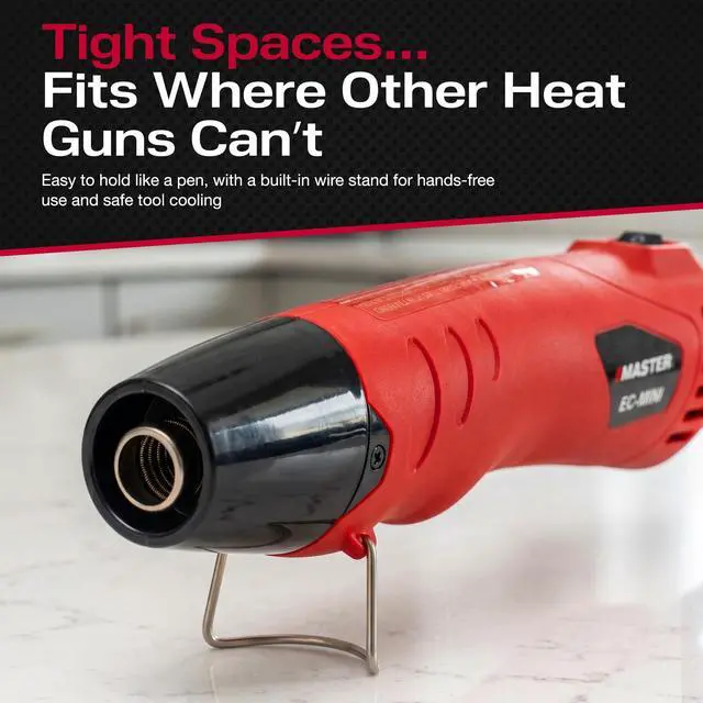 Alt view image 4 of 7 - EC-MINI Heat Gun for Crafts, Shrink Wrap, Heat Shrink Tubing, Wire Connectors, Electrical Connectors, Epoxy Resin, Candle Making Heatgun, Embossing Hot Air Gun w/Heat Shrink Reflector