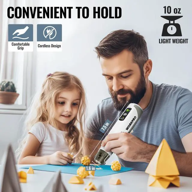 Alt view image 2 of 7 - 7.2V Cordless Mini Heat Gun, 1.5s Fast Heating | 3 Temp Settings (Cool/572°F/842°F), 4000mAh Battery, USB-C Charging Cable Included, For DIY Crafts