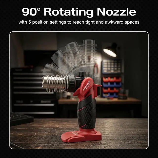 Alt view image 4 of 7 - HT-1000 Cordless Butane Heat Gun with Shrink Reflector - Refillable, Portable Hot Air Tool for Heat Shrink Tubing, Electrical and Automotive Repairs