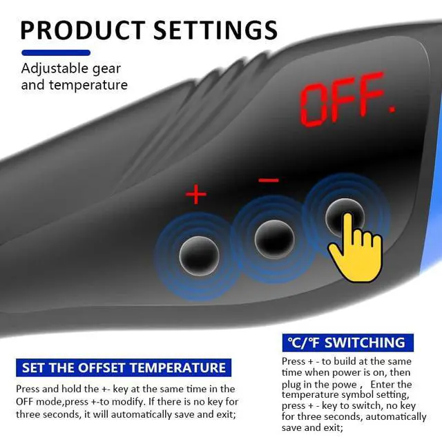 Alt view image 6 of 6 - Heat Gun,600W Fast Heat Mini Hot Air Gun with Reflector Nozzles Portable LCD Digital Temperature Display Heatgun for Soldering DIY Crafting Embossing,Vinyl Wrap,Shrink Tubing,Embossing Tool