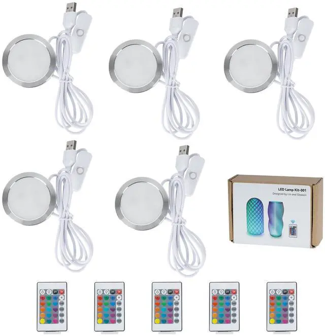 Main image of 5PCS Remote Control RGB LED Lamp Kit 001 for Bambu Lab Multicolor RGB Includes Button Battery Makerworld 3D Printed DIY Hardware Model Spare Parts 5V USB Powered