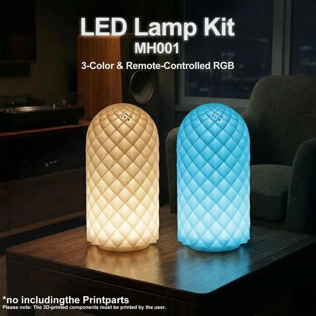 Alt view image 2 of 6 - LED Lamp Kit 001 for Bambu Lab MH001, 3D Printer Light Kit, MakerWorld DIY Hardware Lamp Kit, Light Box for 3D Printing USB 5V LED Kit 001 with Power-Off Memory Dimmable 3 Color+RGB