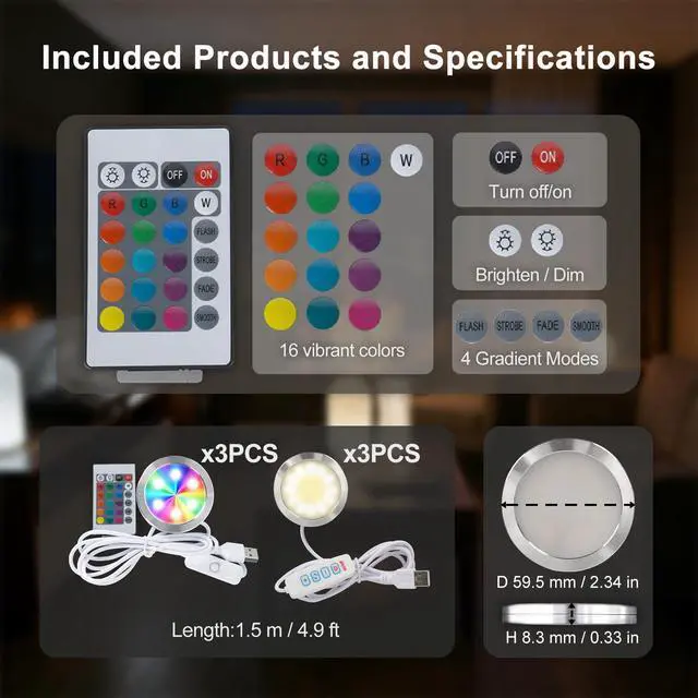 Alt view image 5 of 6 - LED Lamp Kit 001 for Bambu Lab MH001, 3D Printer Light Kit, MakerWorld DIY Hardware Lamp Kit, Light Box for 3D Printing USB 5V LED Kit 001 with Power-Off Memory Dimmable 3 Color+RGB