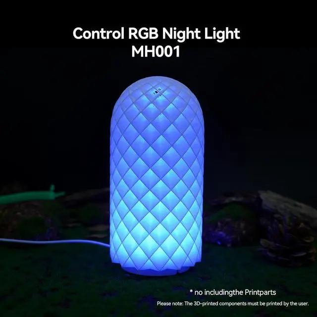 Alt view image 2 of 7 - Remote Control RGB LED Lamp Kit for Bambu Lab LED Light Kit & MH001 Projects,5V USB Powered,16-Colors with Power Failure Memory, 3D Printer light Projects for MakerWorld DIY Community (1-Pack)