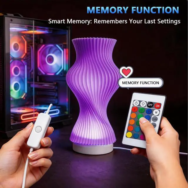 Alt view image 3 of 7 - 3 Pack RGB LED Lamp Kit for 3D Printed Light Box, Remote & Memory Function, USB 5V, Compatible with Bambu Lab X1/P1/A1 & MakerWorld Models, by
