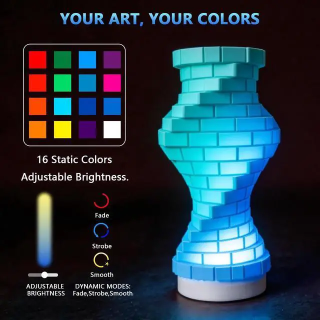 Alt view image 4 of 7 - 3 Pack RGB LED Lamp Kit for 3D Printed Light Box, Remote & Memory Function, USB 5V, Compatible with Bambu Lab X1/P1/A1 & MakerWorld Models, by