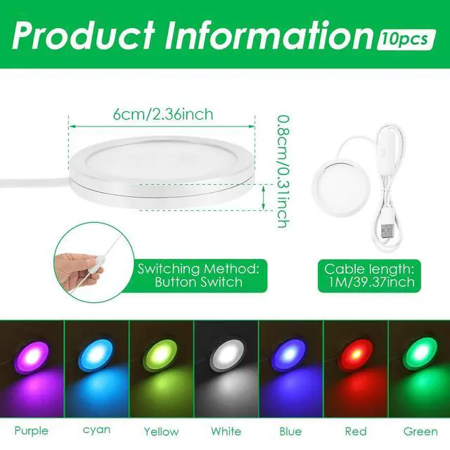 Alt view image 2 of 7 - 5Pcs Remote Control RGB LED Lamp Kit 001 for Bambu Lab, Multicolor RGB 3D Printer LED Lamp Kit, Adjustable 3D Printed DIY Hardware Model Spare Parts, 5V USB Powered