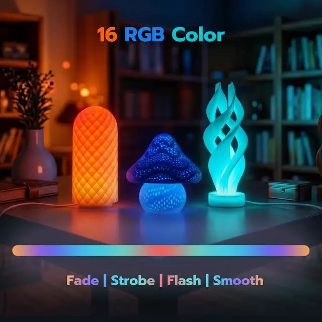 Alt view image 2 of 7 - 3D Printer LED Lamp Kit 001 with 24-Key Remote Control 16-Colors Changing