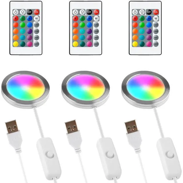 Main image of 3 Set 3D Printer LED Lamp Kit 001 Remote Contorl with RGB Color, Compatible with Bambu lab H2D/A1/A1mini/P1S/P1P/X1C Makerworld Maker's Supply Hardware kit 5V USB Powered, RGB Color