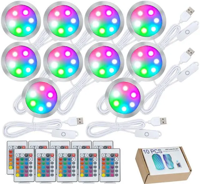 Main image of LED Lamp Kit for Bambu Lab, LED Lamp Kit 001 for Bambu Lamp Kit 3D Printer LED Lights Makerworld Model Light 5 Volt Led Project Light Craft DIY Accessories (10PCS RGB Colors)