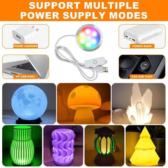 Alt view image 3 of 7 - 6PCS RGB LED Lamp Kit 001 for Bambu Lab A1 Mini A1 P1S H2D X1 P1P P2S X1C