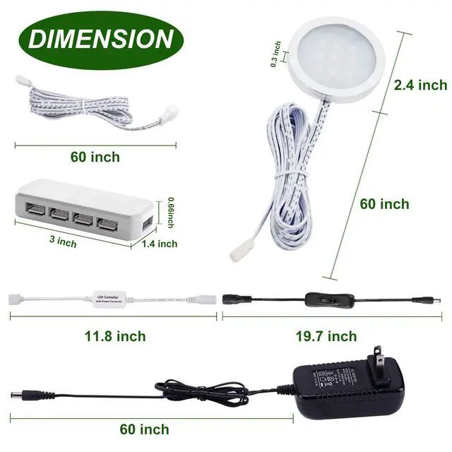 Alt view image 3 of 7 - RGB Color Changing LED Under Cabinet Lights Kit Aluminum Slim Puck Lamps for Kitchen Counter Wardrobe Counter Furniture Ambiance Christmas Decor Lighting (6 Lights)