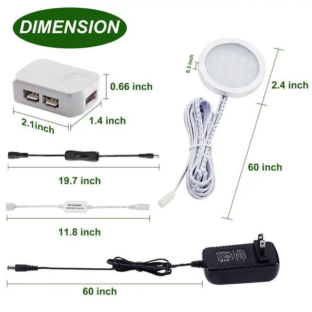 Alt view image 3 of 7 - RGB Color Changing LED Under Cabinet Lights Kit, Aluminum Slim Multi Color Puck Lights for Kitchen Counter Furniture Holiday Ambiance Christmas Decor Lighting (4 Lights)