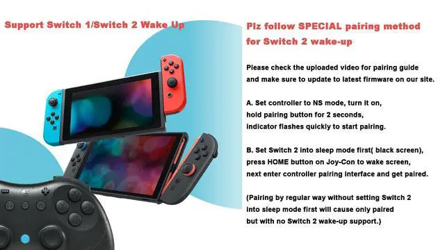 Alt view image 6 of 7 - Elves 2 Bluetooth Game Controller for Switch/Switch 2 Wake-up,PC & Android, Anti-Drift Hall Effect Joysticks Gamepad,1000Hz Polling Rate, Gyro & Turbo,Protective Cover, Compact for Small Hand