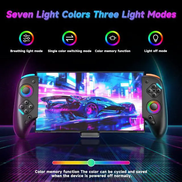 Alt view image 2 of 7 - Switch 2 RGB Controller,9-Axis,Hall Effect Joysticks. an All-in-one Switch Controller Replacement, the Switch Pro Controller, with 6 Color RGB Lighting, Rapid fire, Macro Capabilities