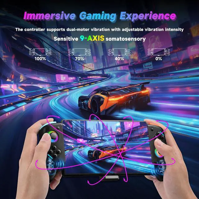 Alt view image 4 of 7 - Switch 2 RGB Controller,9-Axis,Hall Effect Joysticks. an All-in-one Switch Controller Replacement, the Switch Pro Controller, with 6 Color RGB Lighting, Rapid fire, Macro Capabilities