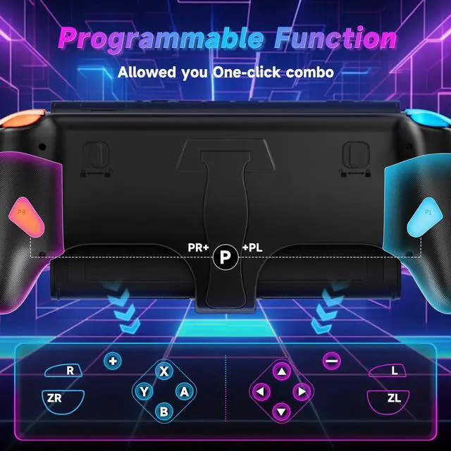 Alt view image 5 of 7 - Switch 2 RGB Controller,9-Axis,Hall Effect Joysticks. an All-in-one Switch Controller Replacement, the Switch Pro Controller, with 6 Color RGB Lighting, Rapid fire, Macro Capabilities