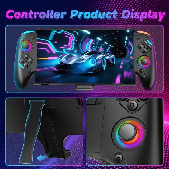 Alt view image 7 of 7 - Switch 2 RGB Controller,9-Axis,Hall Effect Joysticks. an All-in-one Switch Controller Replacement, the Switch Pro Controller, with 6 Color RGB Lighting, Rapid fire, Macro Capabilities