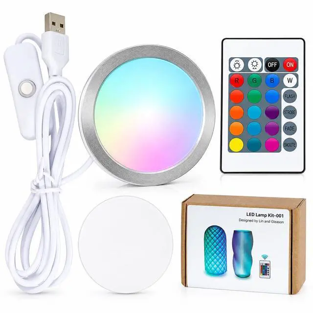Main image of Remote Control RGB LED Lamp Kit for Bambu Lab 3D Printer Accessories-3D Printer DIY Multicolor Light Includes Button Battery Makerworld Hardware Model Spare Parts 5V USB Powered (1pcs)