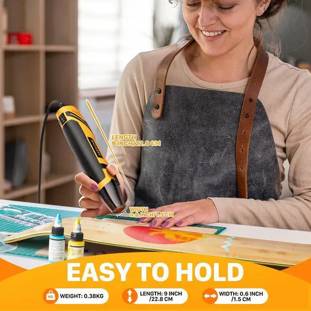 Alt view image 3 of 7 - 350W Mini Heat Gun with 2-Temp Settings 842 & 500 | Heat Up to 842, PA6+30GF Material, Lightweight 380g, Overheat Protection with a Reflector Nozzle for Crafting Shrink Tubing