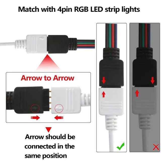 Alt view image 2 of 7 - 44 Keys IR Remote Controller Kit - Includes Wireless Rectifier Control Box and DC 12V 3A Power Supply Adapter - Replacement Control for SMD 5050 3528 2835 RGB LED Strip Lights