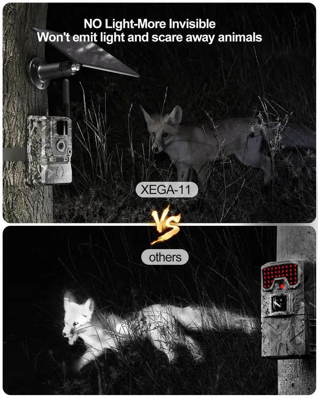Alt view image 5 of 7 - 4G LTE Solar Cellular Trail Camera, GPS, No Glow Night Vision 940nm