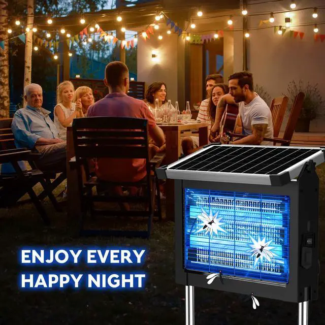 Alt view image 6 of 7 - Solar Bug Zapper Outdoor, PhatroyYee Mosquito Zapper 4500V, Waterproof Portable Fly Zapper, Rechargeable Electric Mosquito Killer, Cordless Fly Insect Mosquitos Trap for Patio Yard Home Garden Camping