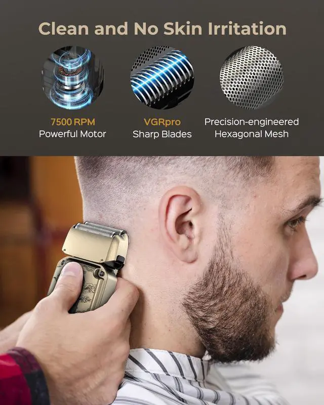 Alt view image 4 of 7 - Hair Clippers for Men, Beard Trimmer, Foil Shaver 3-in-1 Clipper Set