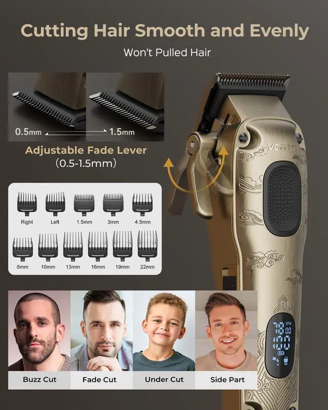 Alt view image 2 of 7 - Hair Clippers for Men, Beard Trimmer, Foil Shaver 3-in-1 Clipper Set