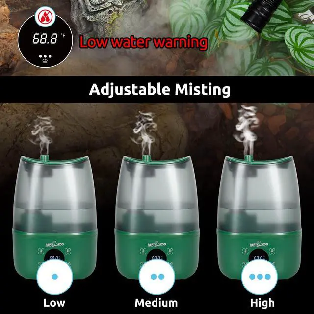 Alt view image 4 of 7 - Reptile Humidifier Fogger, 4L Large Reptile Fogger with Humidity Control, Terrarium Humidifiers with Extended Tube Automatic Reptile Misting System for Reptiles Amphibians Herps Vivarium