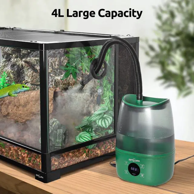 Alt view image 6 of 7 - Reptile Humidifier Fogger, 4L Large Reptile Fogger with Humidity Control, Terrarium Humidifiers with Extended Tube Automatic Reptile Misting System for Reptiles Amphibians Herps Vivarium
