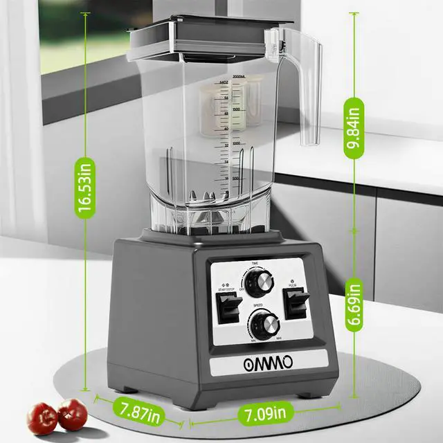 Alt view image 7 of 7 - Blender for Smoothies: 1800W Peak Blenders for Kitchen, 68oz BPA-Free Pitcher, Timer & Speed Control, 6 Stainless Steel Blades, Dishwasher Safe Blender for Ice Crush/Smoothies/Frozen Drinks/Black
