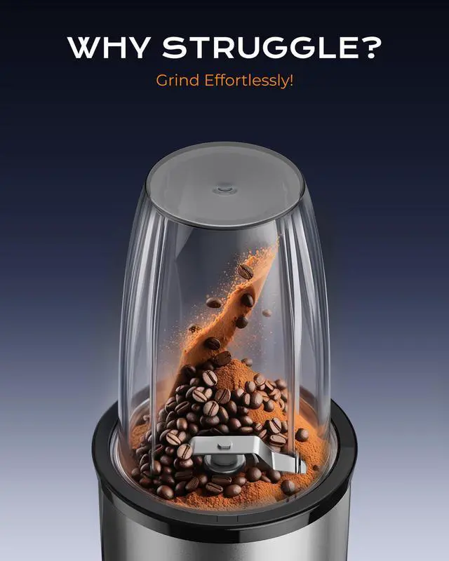 Alt view image 6 of 7 - 1000W Personal Smoothie Blender, Protein Shakes, Home & Gym, Silver